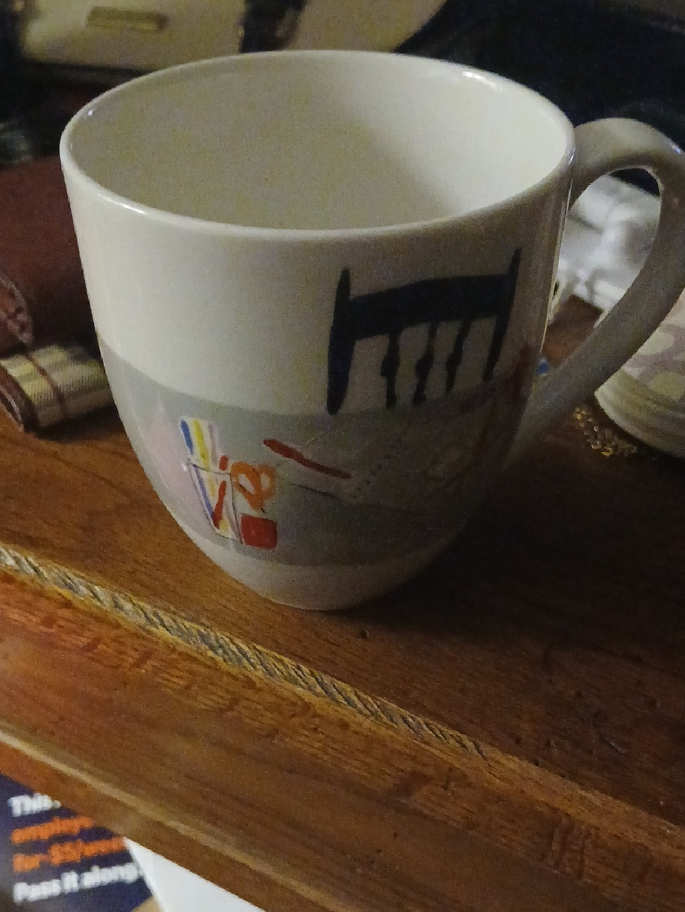 Kate spade  & Lenox White Mug with Multicolor Brushstroke Accents